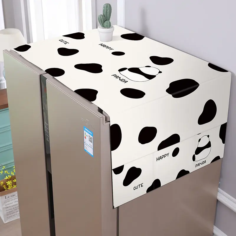 VIKAMA Dust Proof Refrigerator Cover Roll Up Design Grease Resistant Storage Bag for Home