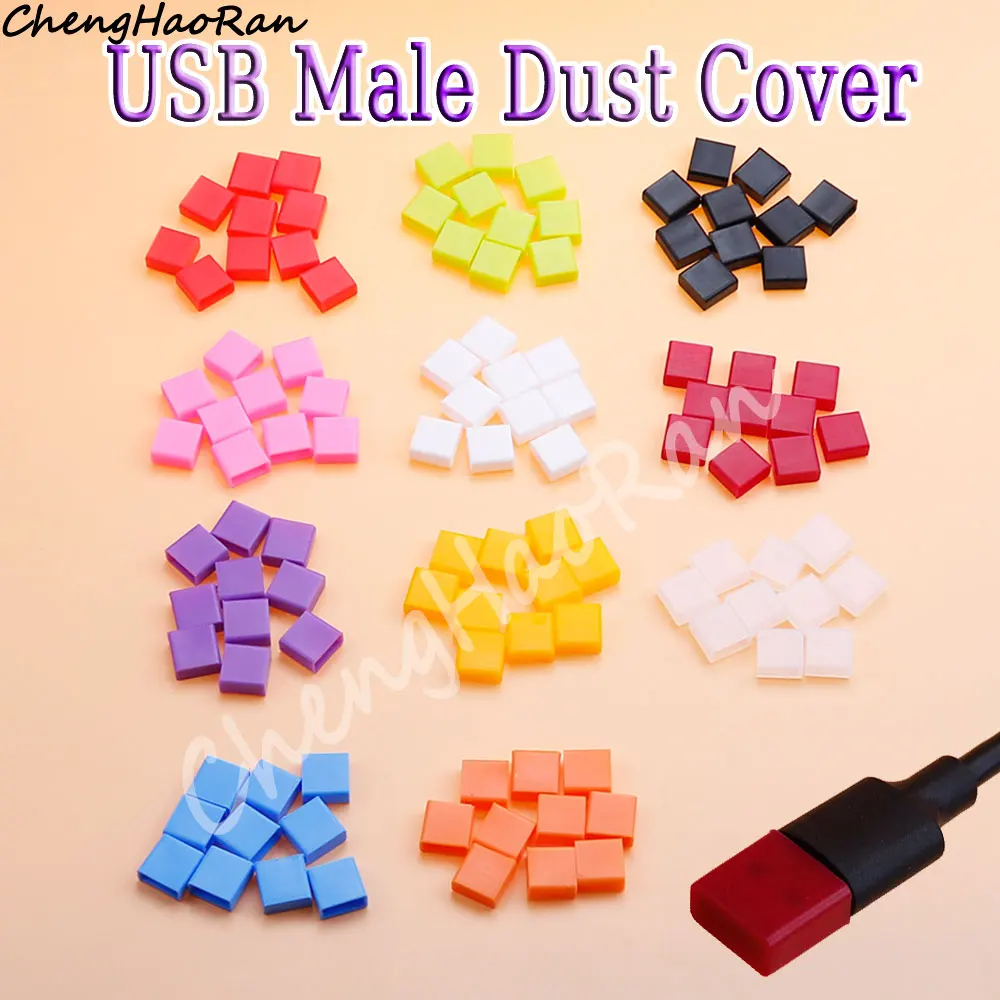 

10 Pcs/Set USB Male Port Dust Plug Charging Extension Cable Data line Cable Universal Cap USB Silicone Protector Dust Cover