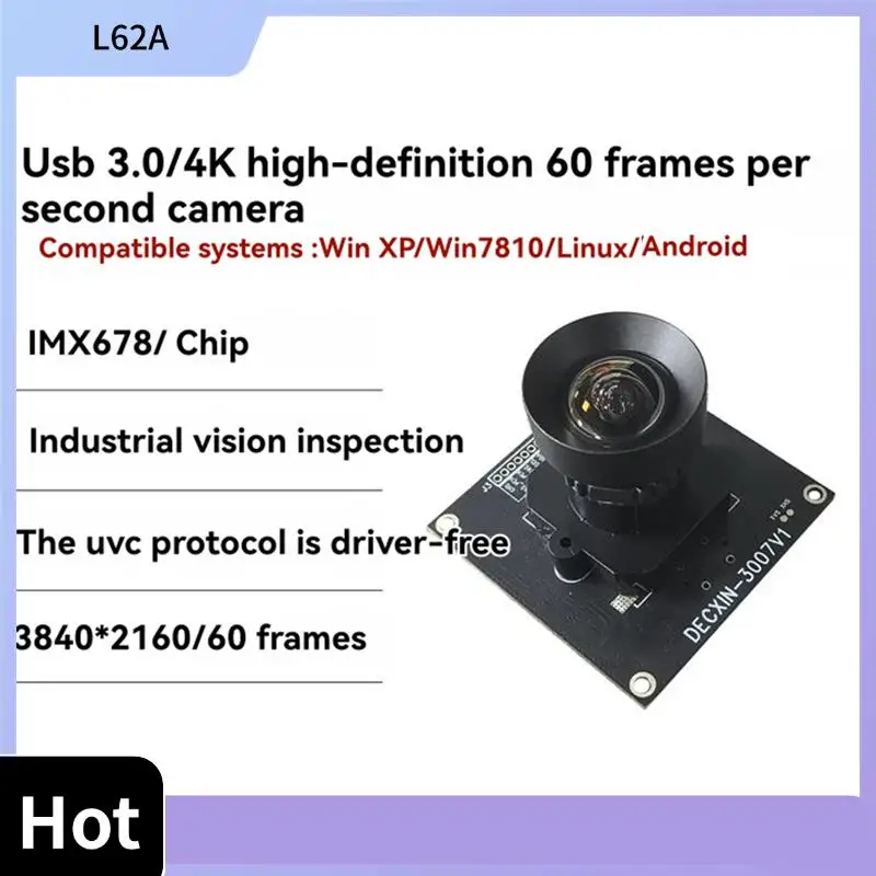 

L62A 4K HD 8MP USB Camera Module 30-Frame IMX678 Camera Module For Industrial Computer Android Device Drive-Free