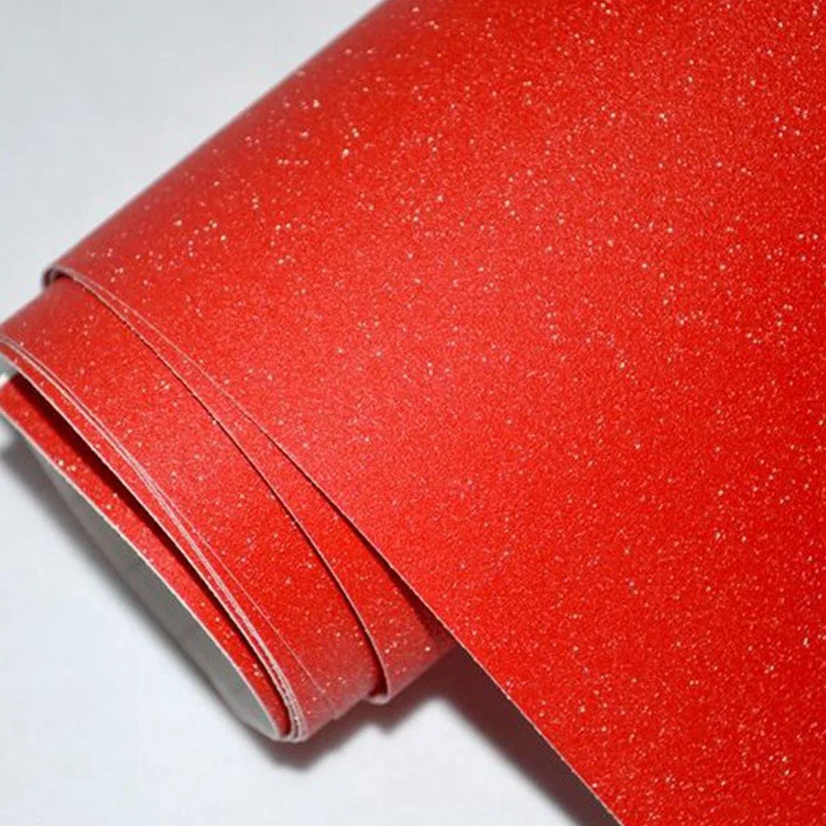 Car Styling Red Glitter Diamond Vinyl Films Wrap Matt Sanding Diamond Glitter Sticker Matt Red Glitter Vinyl Film