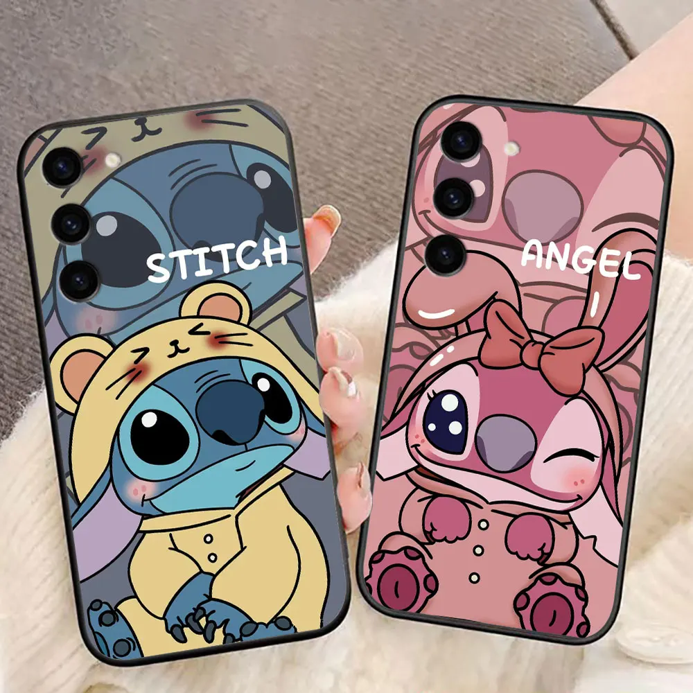 

Disney Cartoon Stitch Angel Phone Case For Samsung Galaxy S24 S23 S22 S21 S20 FE S25 PLUS ULTRA 5G Silicone Case Funda Shell