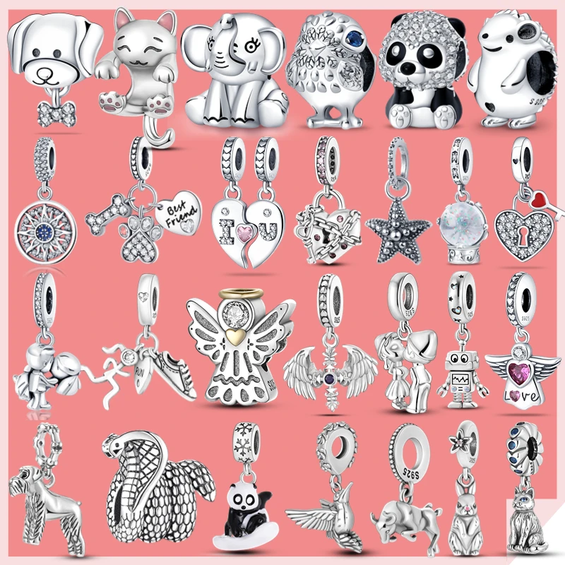 2022 Halloween series angel animal cat dog skull head Charms lover couple pendant Fit Pan 925 bracelet women jewelry beads