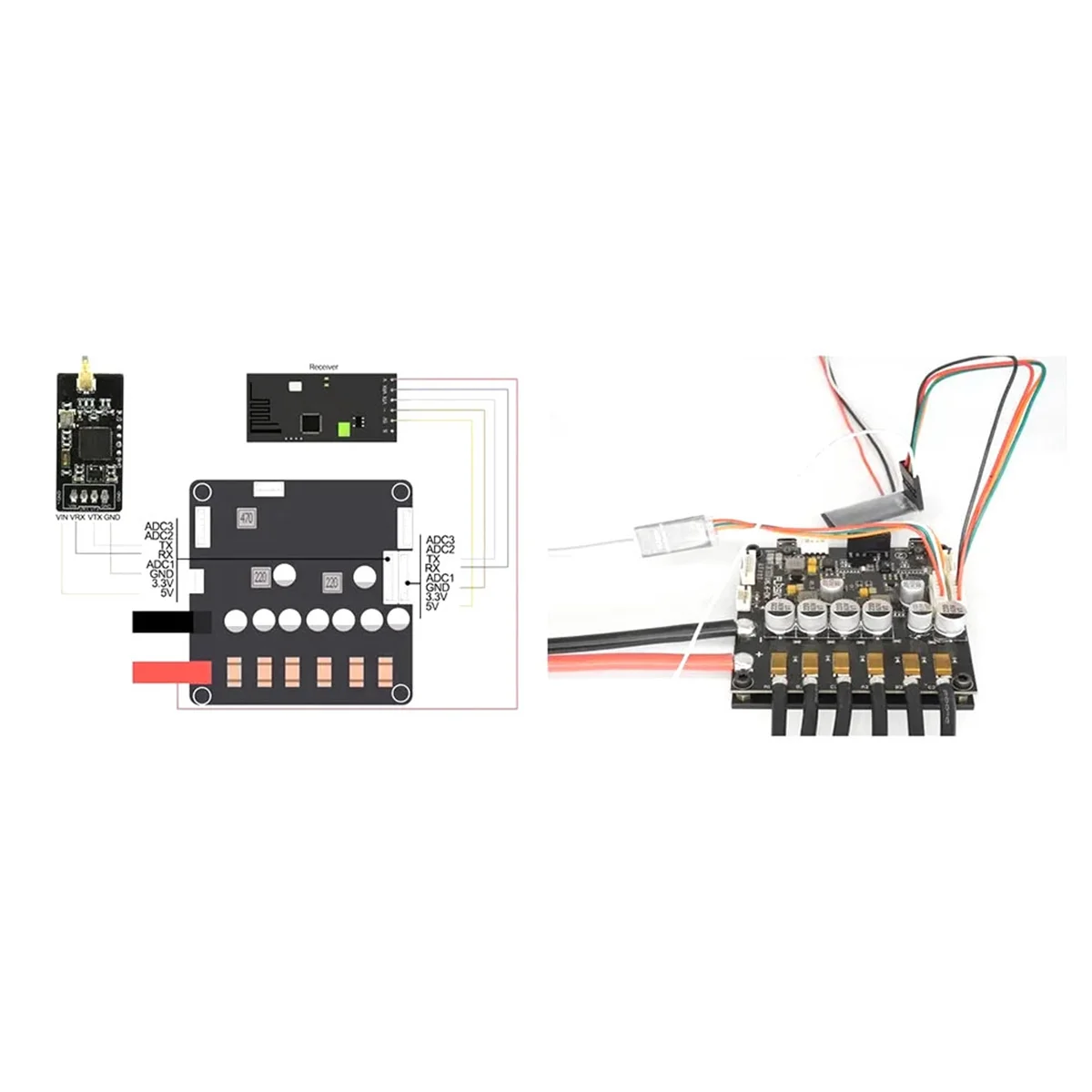 

2025+ VX1 2.4G Remote Controller with Universal Receiver for Four-Wheel Scooter Remote Control Accessories for VESC6