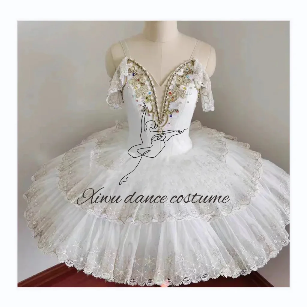 Tutú de ballet clásico personalizado profesional de alta gama, Falda corta, falda de placa, vestido de competición de rendimient