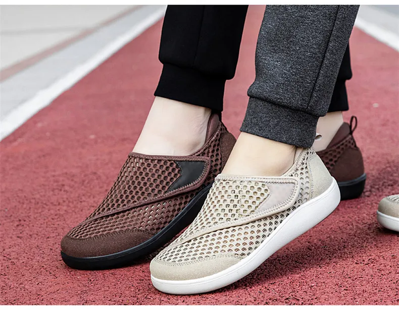 Neue Modische Herren-Sneaker Atmungsaktive Paar-Schuhe mit Breiter Zehenbox Barfußschuhe Bequeme Diabetiker-Schuhe Mesh Herren Freizeitschuhe zum Gehen – Detail 11