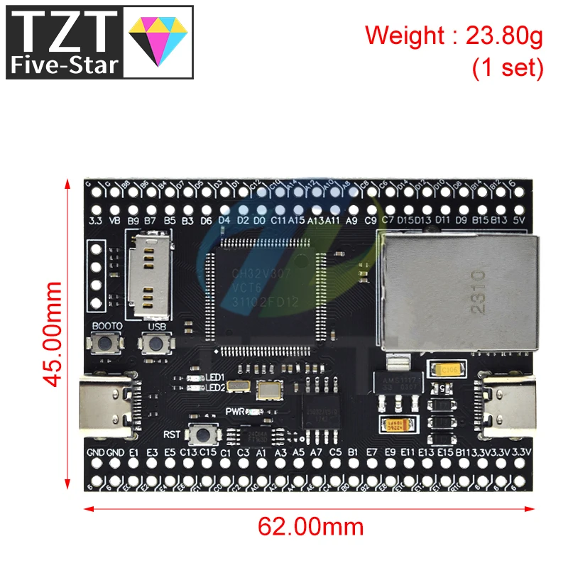 CH32V307VCT6 Development Board RISC-V Core Support RT-Thread Onboard 32-bit RISCV Controllers Support RT-Threads For Arduino