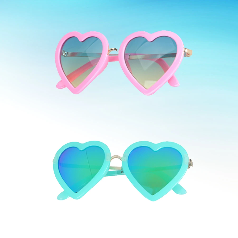 

2pcs Pink Children Sunglasses Heart Design Kids Girls Boys Anti Party Outdoor Accessories Gift Idea Year Round