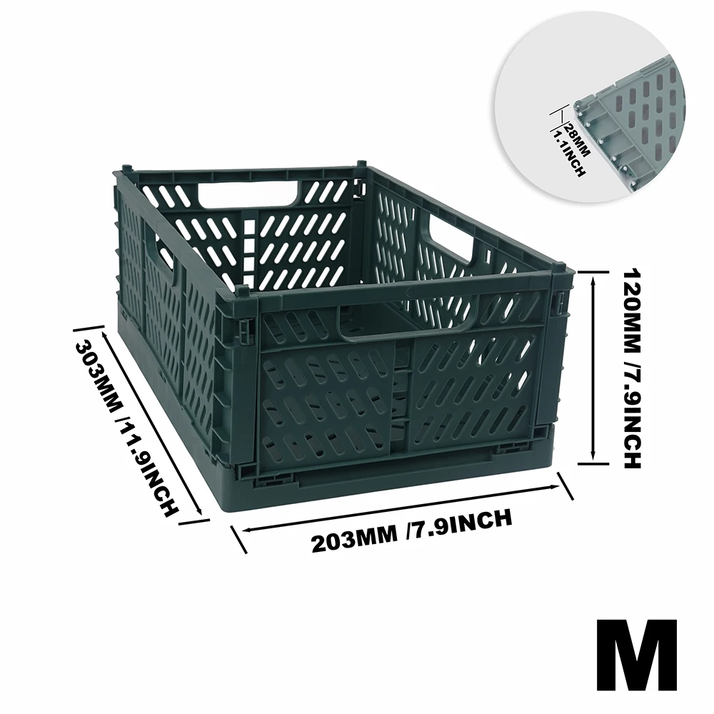 صندوق تخزين بلاستيكي قابل للطي متعدد الأغراض قابل للطي، سلة قابلة للتكديس للتنظيم S/M/L