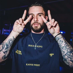 Kikker Drift Fasion Beste Kwaliteit Streetwear Kanye West Jesus Is King Oversized Elektrooptische Blauwe Losse T-Shirt Tops Voor Mannen