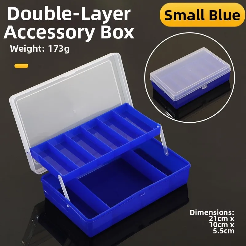 Fishing Trips Fishing Tackle Box Fishing Tackle Box Portable Bait Box Double-layer Compartments Various Sized Slots