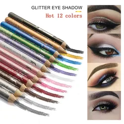 12 Colors Set Glitter Eyeliner Eyeshadow Pencil Metallic Colors Natural Long Lasting Makeup Shimmer Metallic Maquiagem Creamy