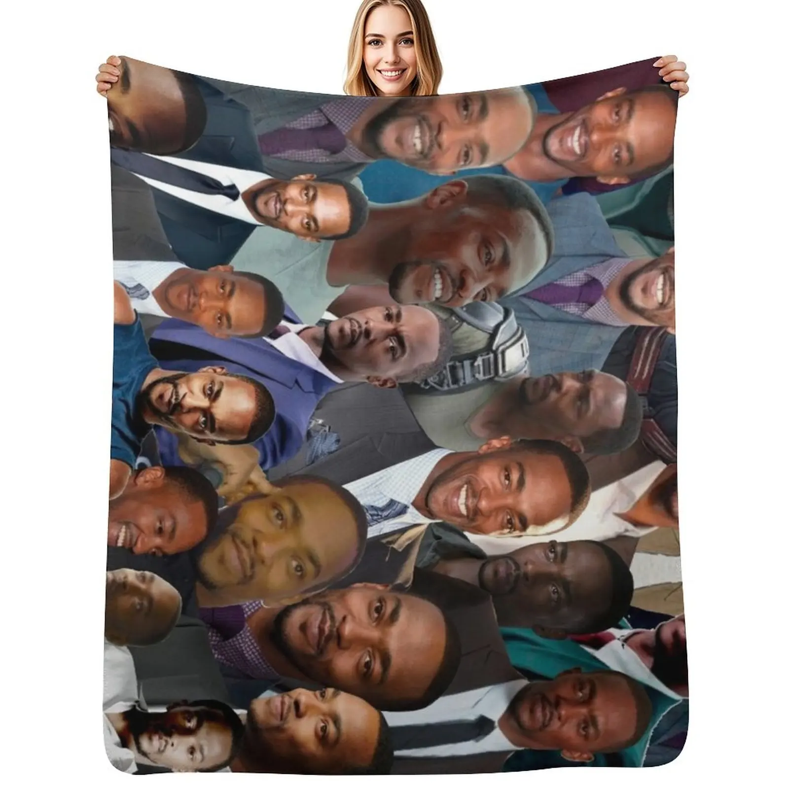 Anthony Mackie Photo Collage Throw Blanket Luxury Throw Summer Beddings Tourist Hairys anime Blankets