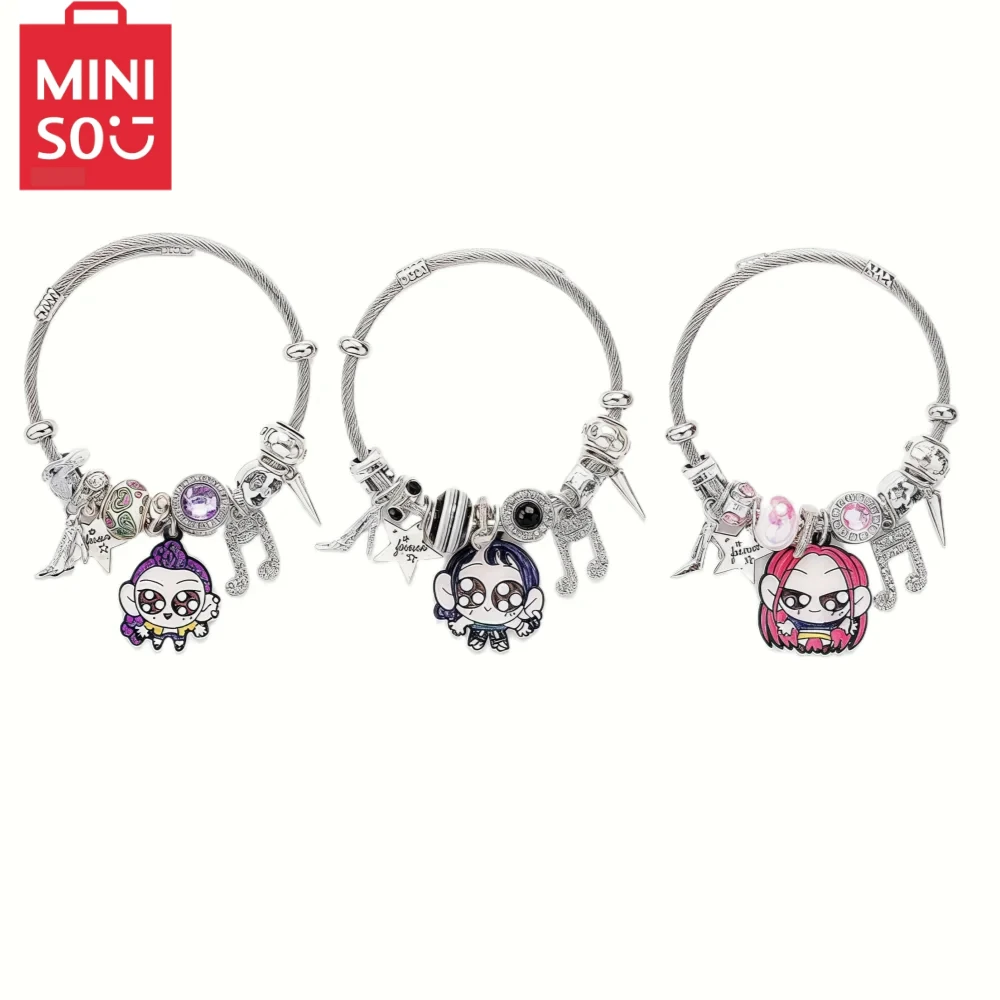 

Браслет из нержавеющей стали KPop Demon Hunters, регулируемая ювелирная игрушка «сделай сам», аниме и аксессуар с повязкой из фильма, праздничный подарок