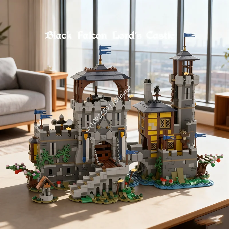 

3208 шт. MOC Черный Сокол Лорд Замок Сокол Модель Строительные игрушки Блоки Строительство Сборка Рождественский подарок Идея Кирпич Дети