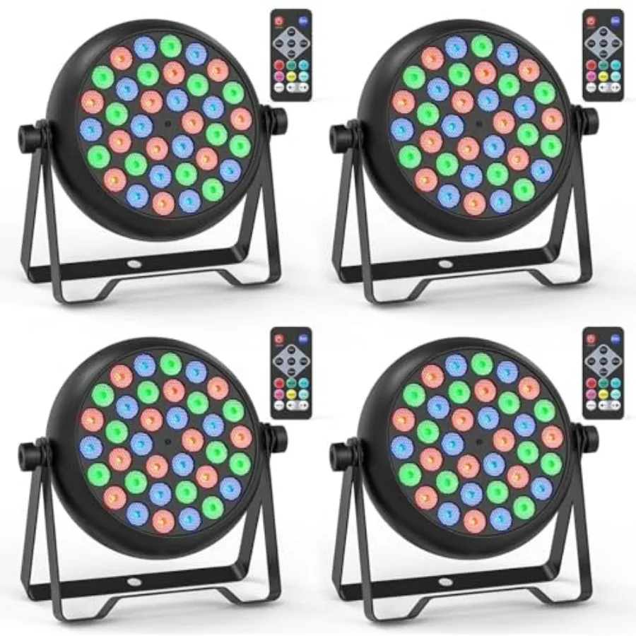 

36 светодиодных сценических прожекторов RGB с проводным подключением, 4/7-канальные DMX-прожекторы Par Can LED для сцены с активацией звуком и DMX 512, для свадеб