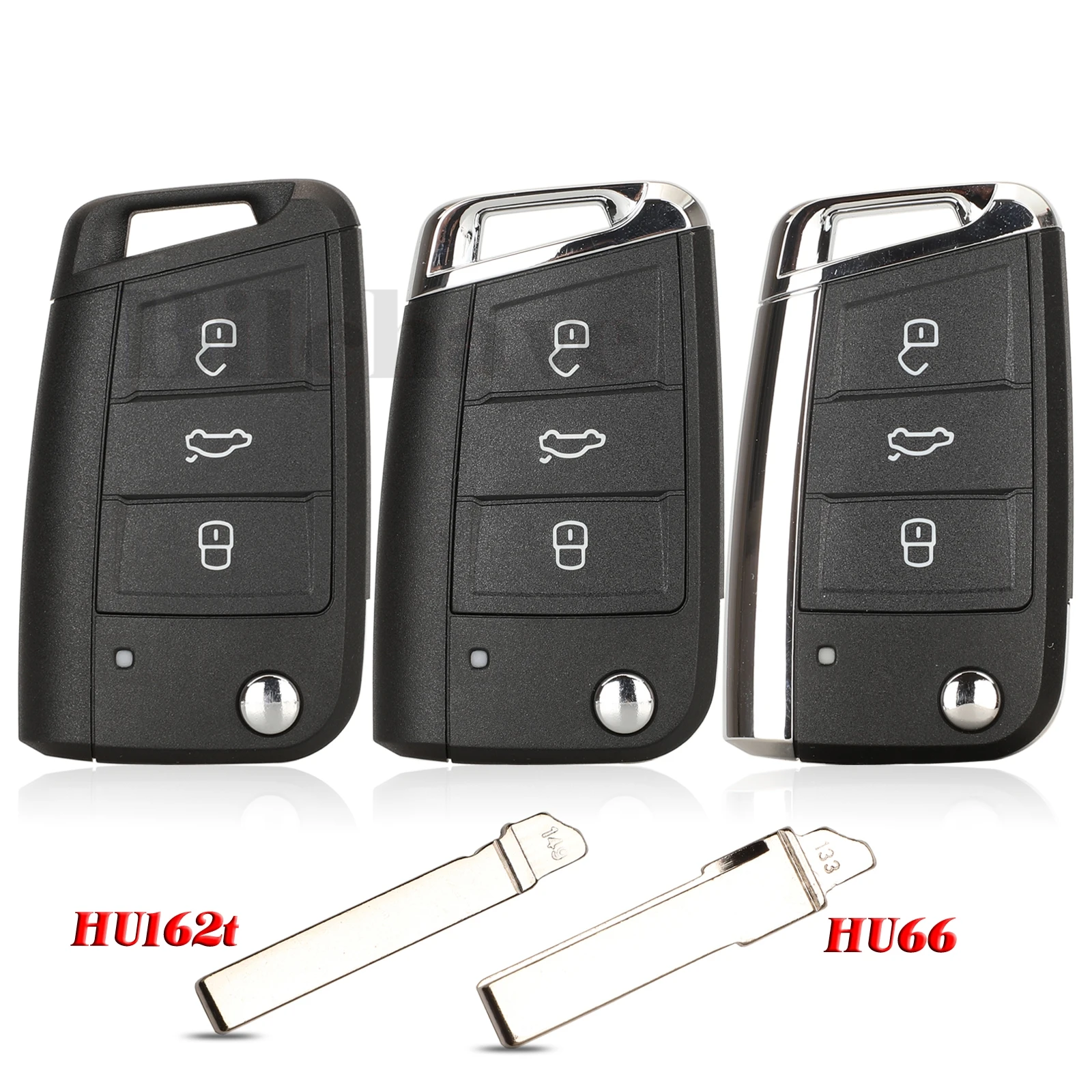 jingyuqin 10pcs For Volkswagen VW Golf 7 Sportsvan GTI MK7 Skoda Octavia A7 Seat Flip Folding Remote Car Key Shell Fob 3BNT