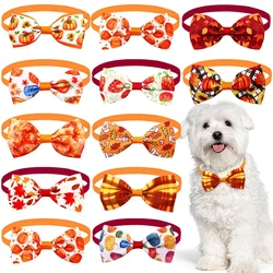 50PCS Small Dog Cat Bowties For Thanksgiving Dog Neckties Fall Pet Grooming Products For Small Dogs