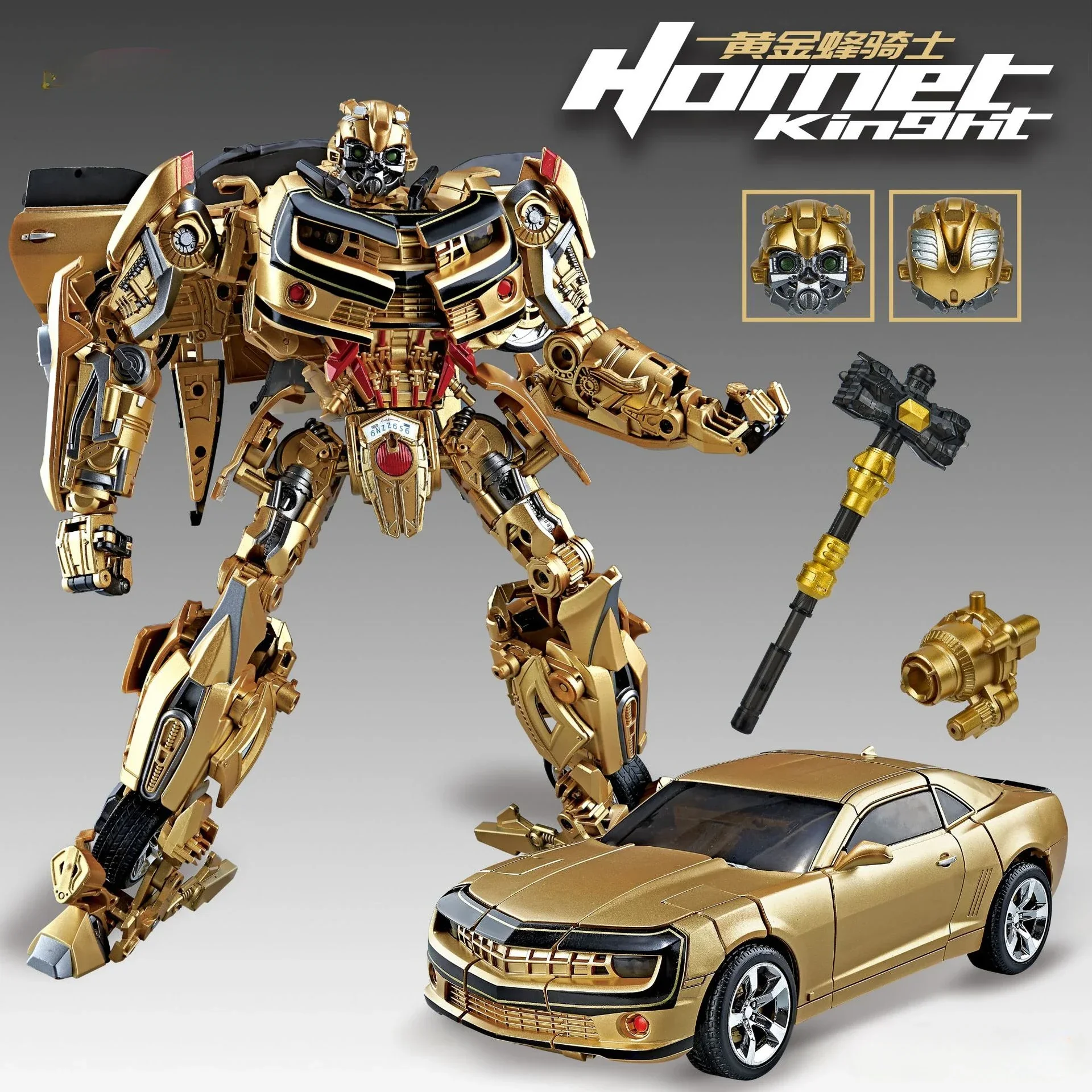 ในสต็อกส่วนบุคคลคุณภาพสูงเปลี่ยนของเล่นขนาดใหญ่ Gold Edition Rich War Hammer Bee Action Figure Collection ของขวัญ