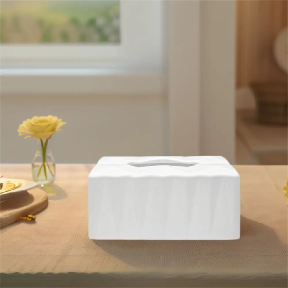 

Durable Minimalist Draw Tissue Box Waterproof Plastic Tissue Case Black and White Dustproof Paper Holder Living Room