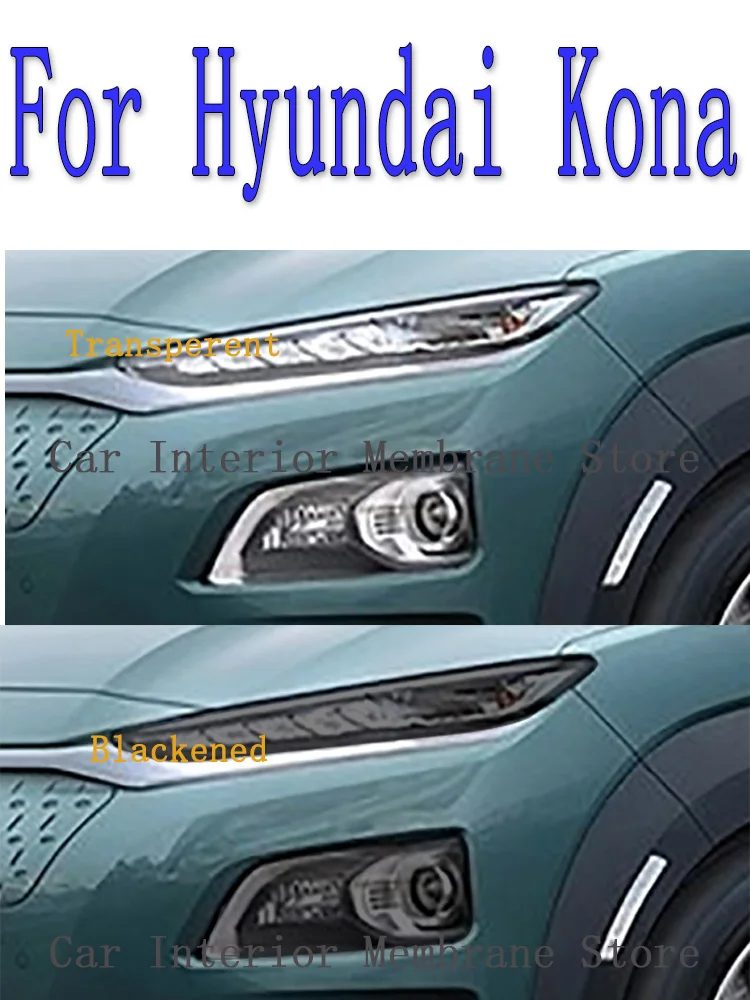 

For Hyundai Kona 2018 2019 2020 2022 2023 Car Exterior Headlight Anti-scratch Front Lamp Tint TPU Protective Film Accessories