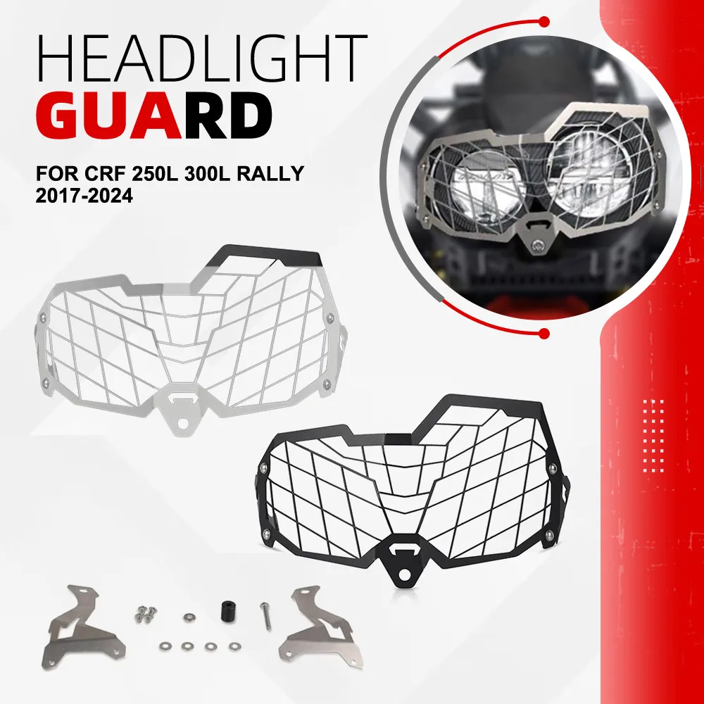 

CRF300L CRF250L Rally Headlight Guard For HONDA CRF 250L 300L Rally 2017-2022 2023 2024 Motorcycle Headlamp Grill Protect Cover