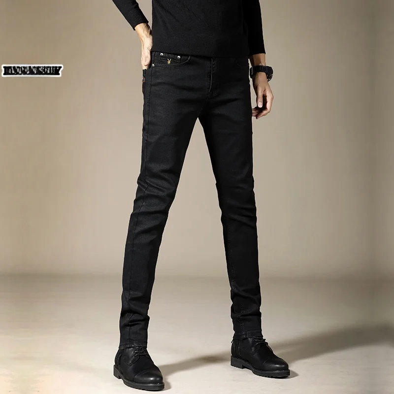 

Bla Casual Jeans for Men Spring 2024 Faionable Slim Fit Long Pants Youth Trendy Wear Resistant Cotton Polyester Blend