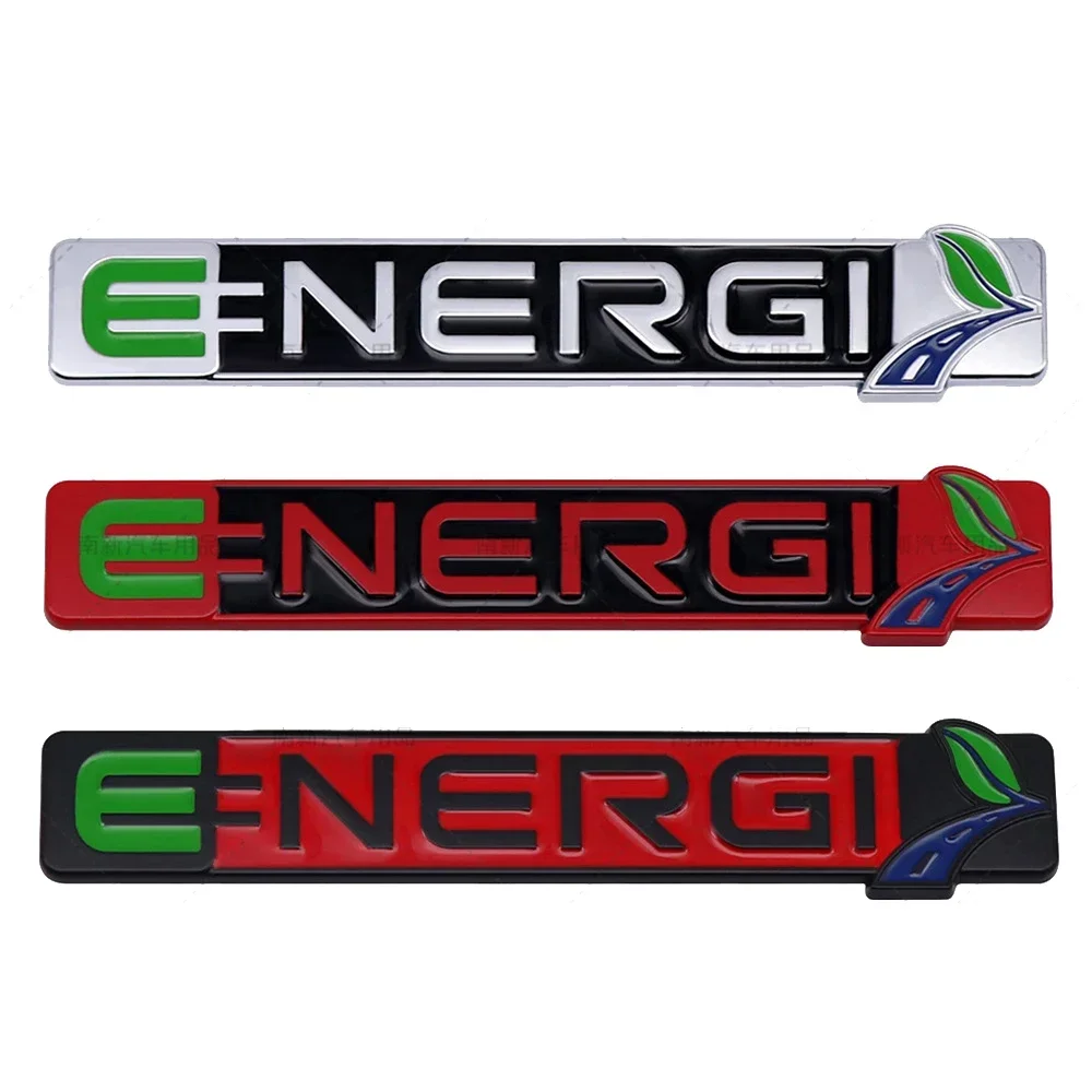 13.6x2.6cm For Ford Energi Plug-in Hybrid Metal Emblem Badge for Fusion C-Max PHEV Electric Vehicle Car Exterior Decoration