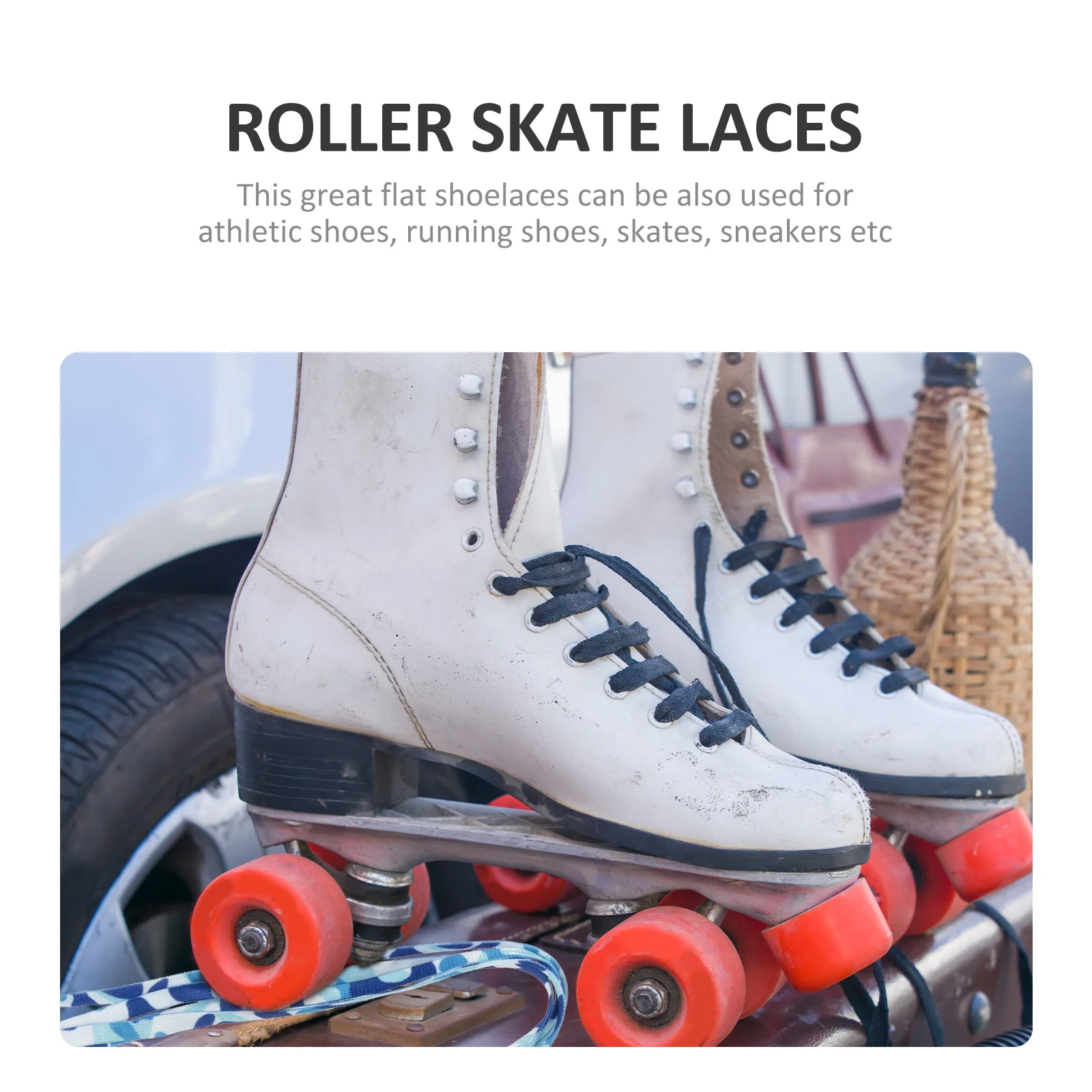 

1Pair Ice Skates Shoe Laces Flat Colored Durable Roller Skate Sports Shoelaces Replacement Accessories Roller Skate Laces