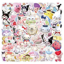 10/50pcs Mixed Cartoon Sanrio Stickers Cute Cinnamoroll Kuromi Hello Kitty My Melody Kids Sticker Suitcase Laptop Decals Toys