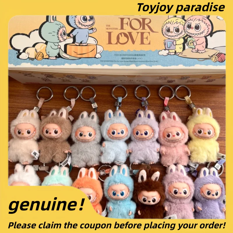 

Оригинальный плюшевый брелок Pop Mart The Monsters Pin For Love Series Mini Labubu, милый мягкий игрушечный брелок-сюрприз в закрытой коробке, идеальный подарок