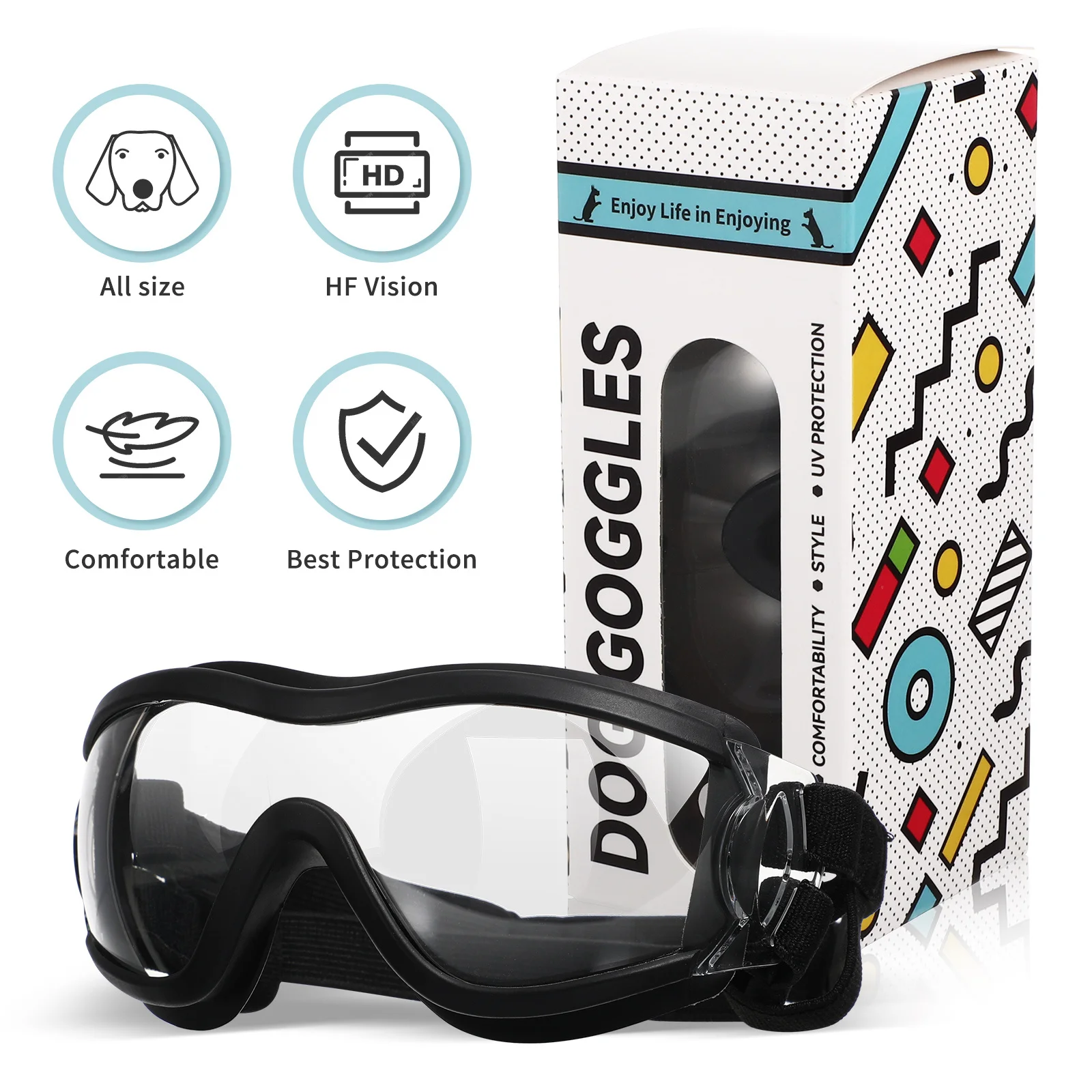 

Dog Eye Goggles Outdoor Protection Windproof Snow Resistant Lightweight Design for Running Walking Traveling Pets Transparent