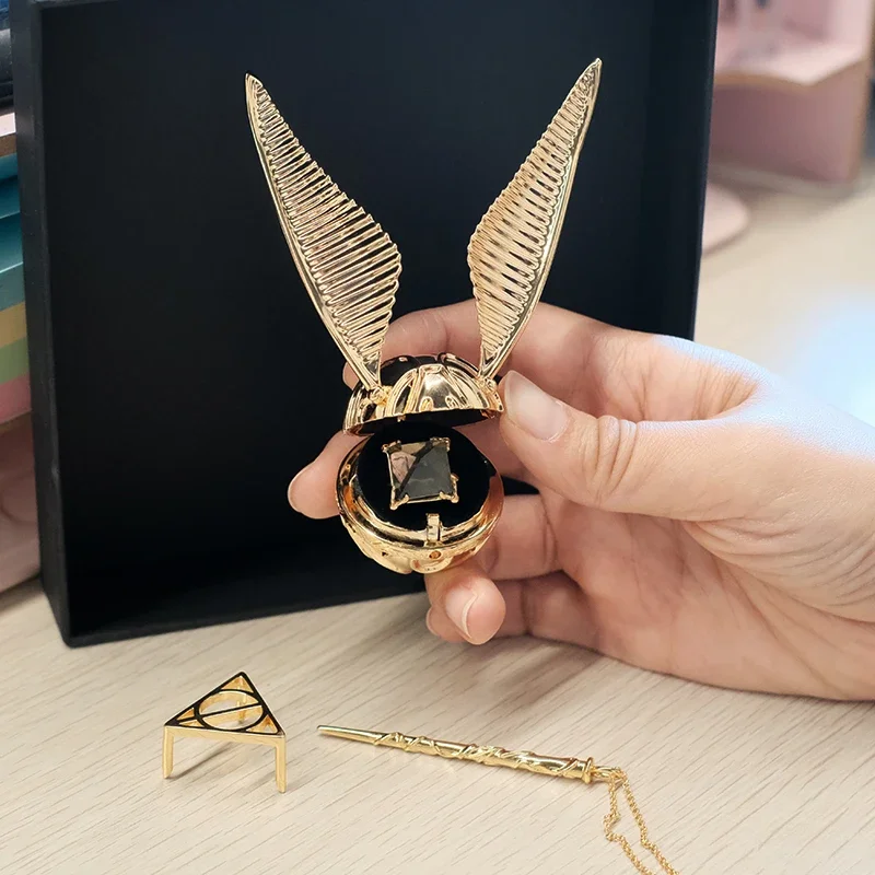 Imagem -05 - Golden Snitch Jewelry Box para Mulheres Ring Box Moveable Wings Jewelry Boxes Acessórios Organizadores Creative Birthday Proposal Gift