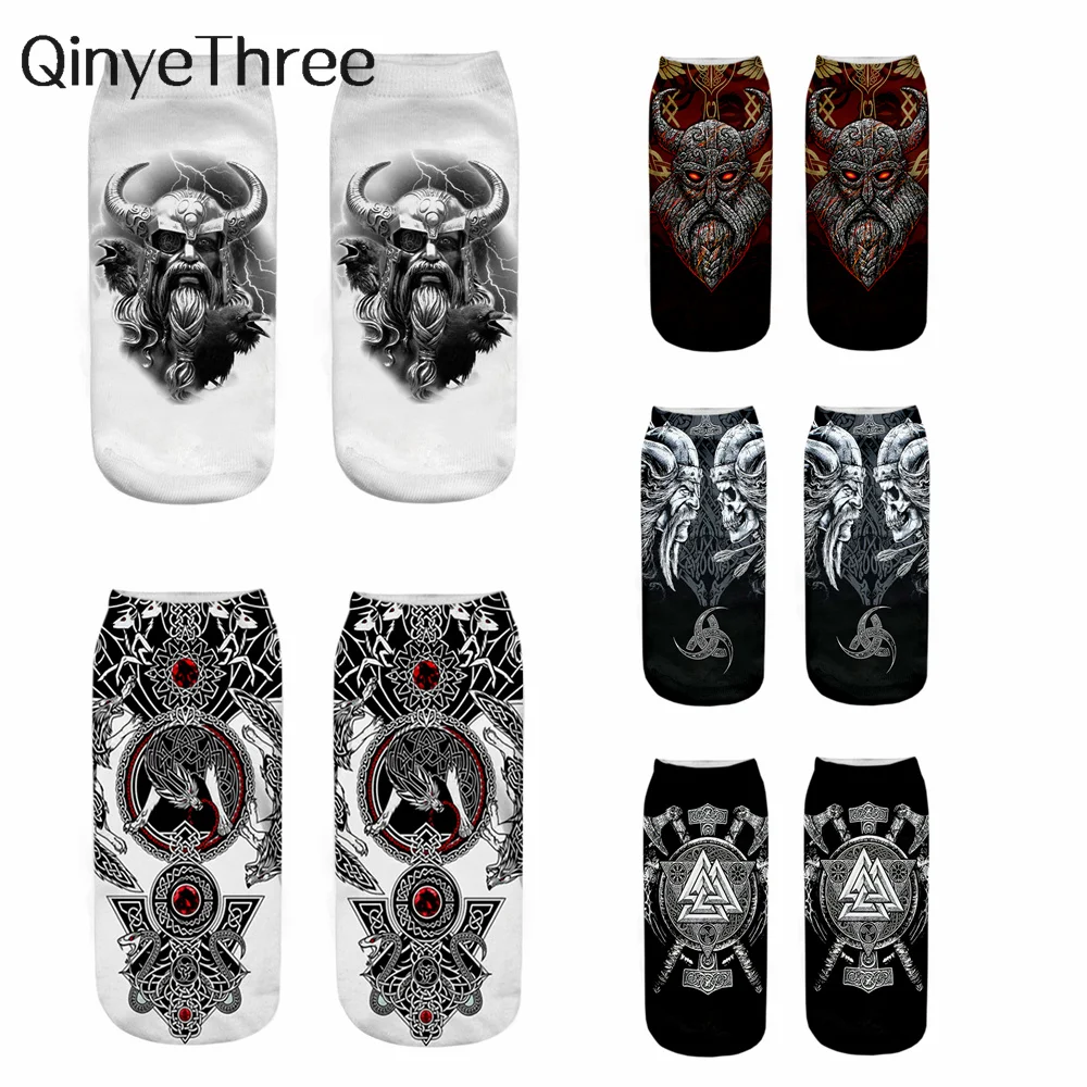 Latest Cool Viking Symbol 3D Printed Socks Men Street Hip-Hop Adventurous Unisex Sokken For EU 34-40 Hot Sale Dropship