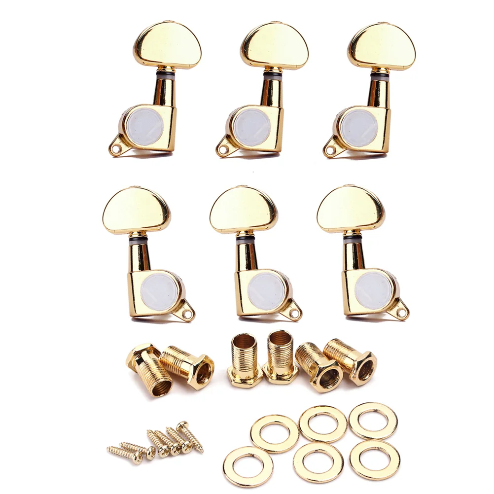 6 PCS 3L3R Sealed Electric Guitar String Tuning Pegs Tuners Machine Heads with Mounting Screws Ferrules Bushings for Acoustic El