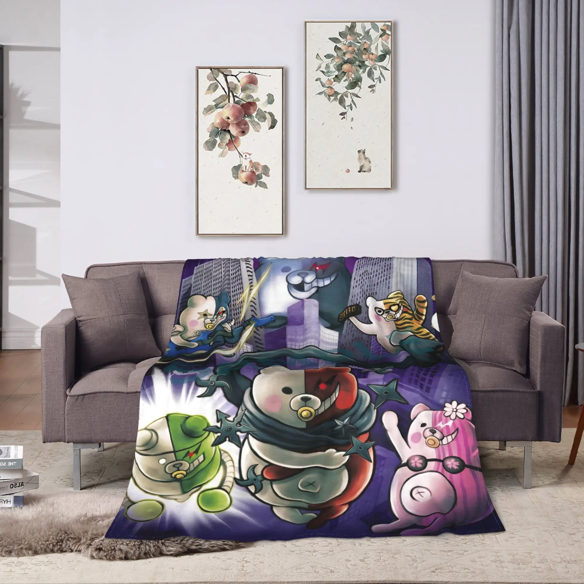 Danganronpa أبطال مجموعة أنيمي لينة بطانية دافئة نزهة أفخم رمي بطانية مريحة ديكور المنزل الفانيلا المفرش غطاء السرير