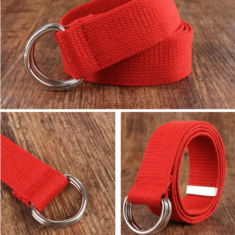 Women Belts Double Ring Buckle High Quality Strap Casual Sports Students Belt Metal Webbing Belts For Ladies Canvas Nylon DT037