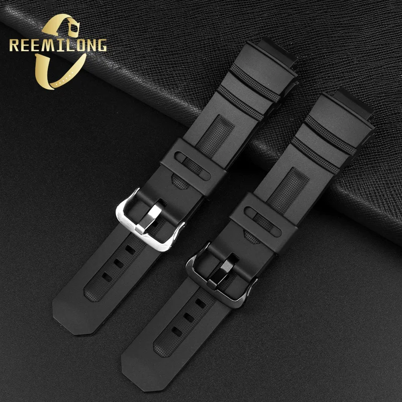 Silicone rubber watch strap 16mm black men\'s watchband accessory For CASIO G-SHOCK 4778 AW-591 AW-590 AW-5230 AWG-M100 AWG-M101