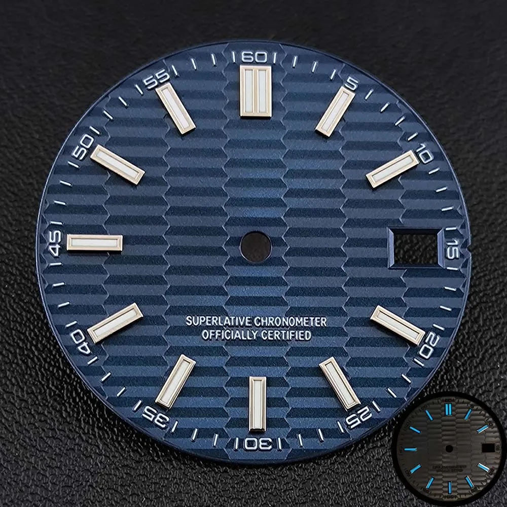 28.5mm NH35 Dial Watch Dial Custom logo Dial Green Luminous dial Fit NH35 movement watch tools