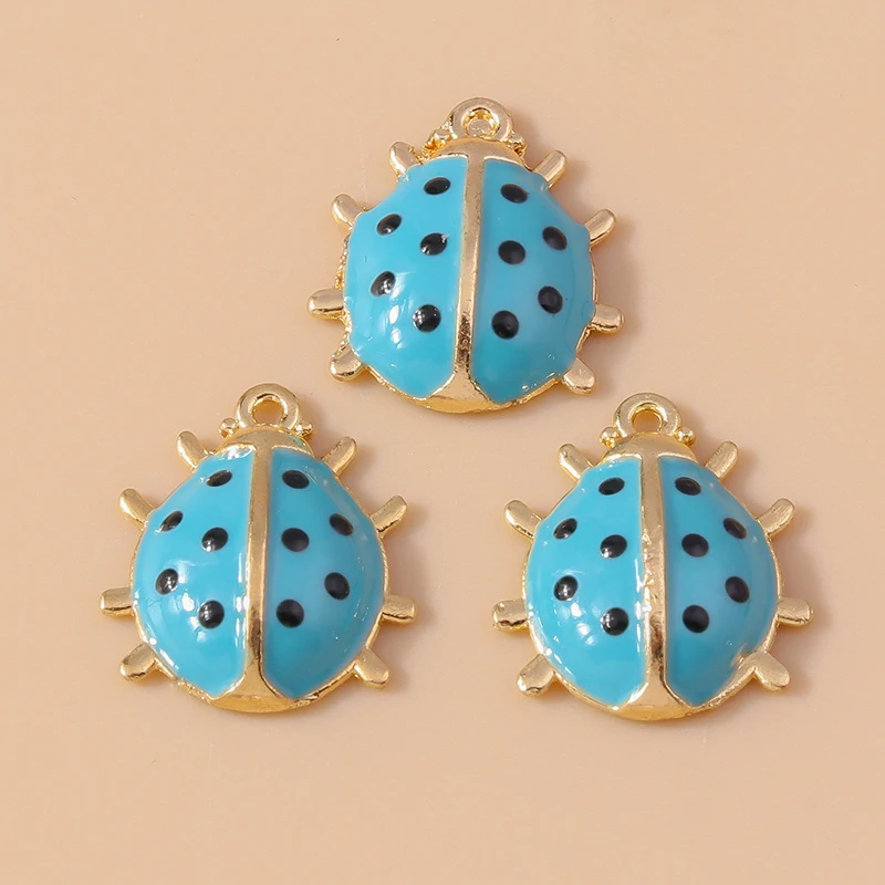 

20pcs 14x17mm Cartoon Enamel Insect Ladybug Charms for Jewelry Making Earrings Pendants Necklaces Bracelets DIY Crafts Supplies