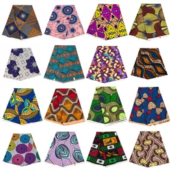 6Yards Africa Farbic 2023 Ankara Polyester Sewing Fabric Dubai Middle East Light Color Material for Women Party Dress