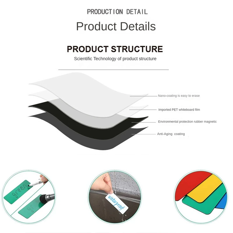 Reusable Name Tag Labels Magnetic Label Strips For Home Office Whiteboard Refrigerators