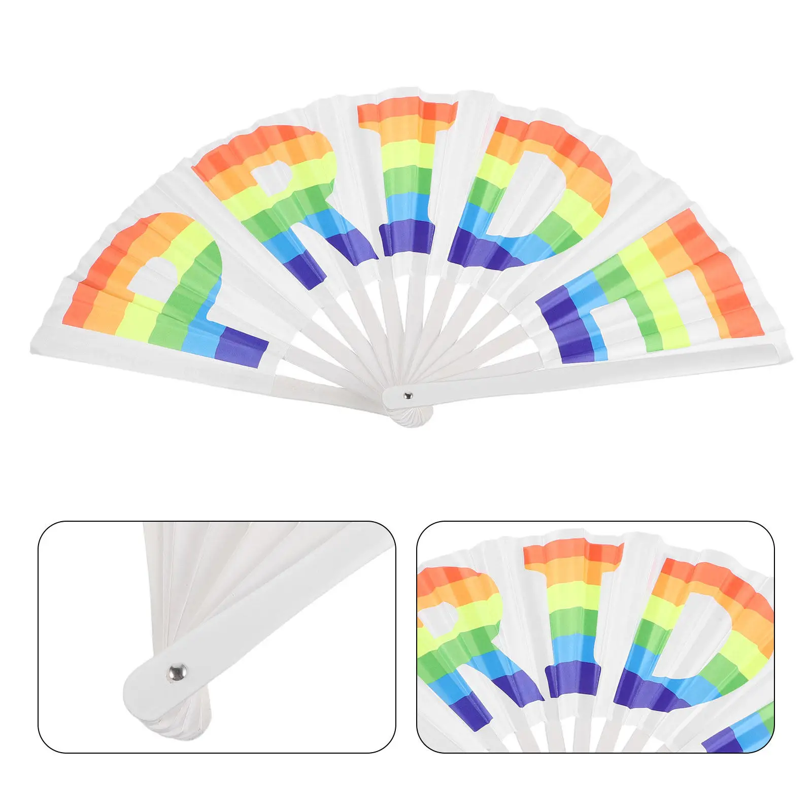 Rainbow Pride Folding Fan Lightweight Handheld Cooler for Parade Festival Party Dance Gay Pride Month Essentials