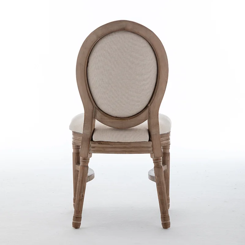 Solid wood retro home restaurant dining chair Louis backrest stool Nordic American simple country stacked chair