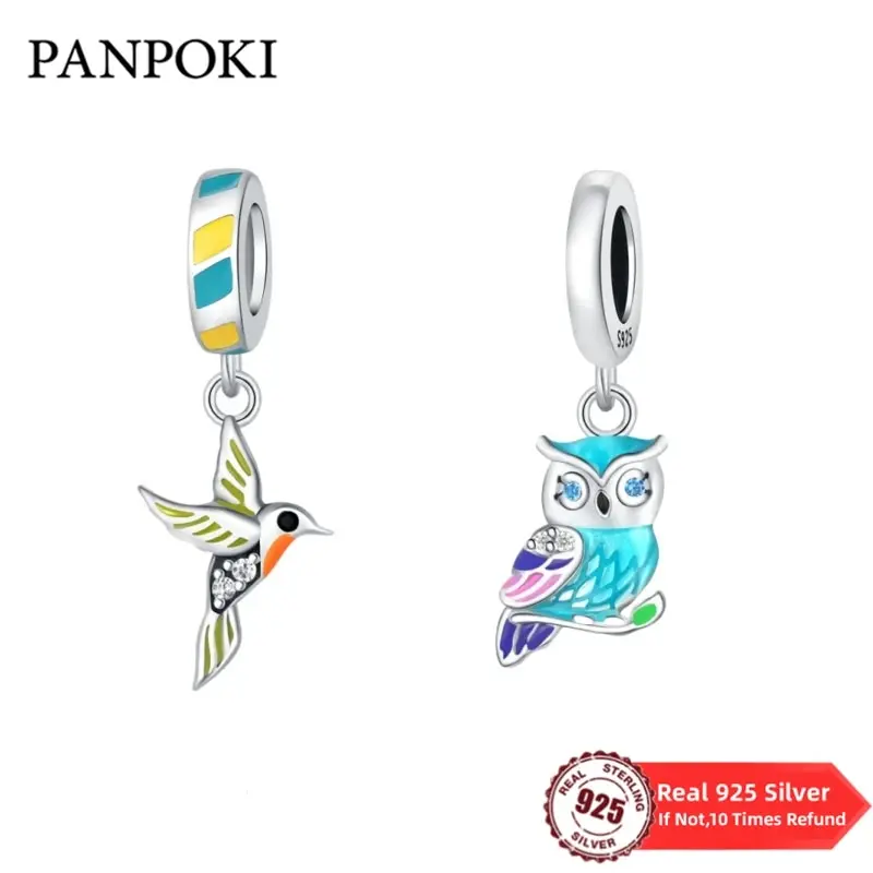 100% New Charm Fits Original Pandora Bracelets 925 Sterling Silver Femininity Bird Beads Women Pendant Beads Jewelry Gifts