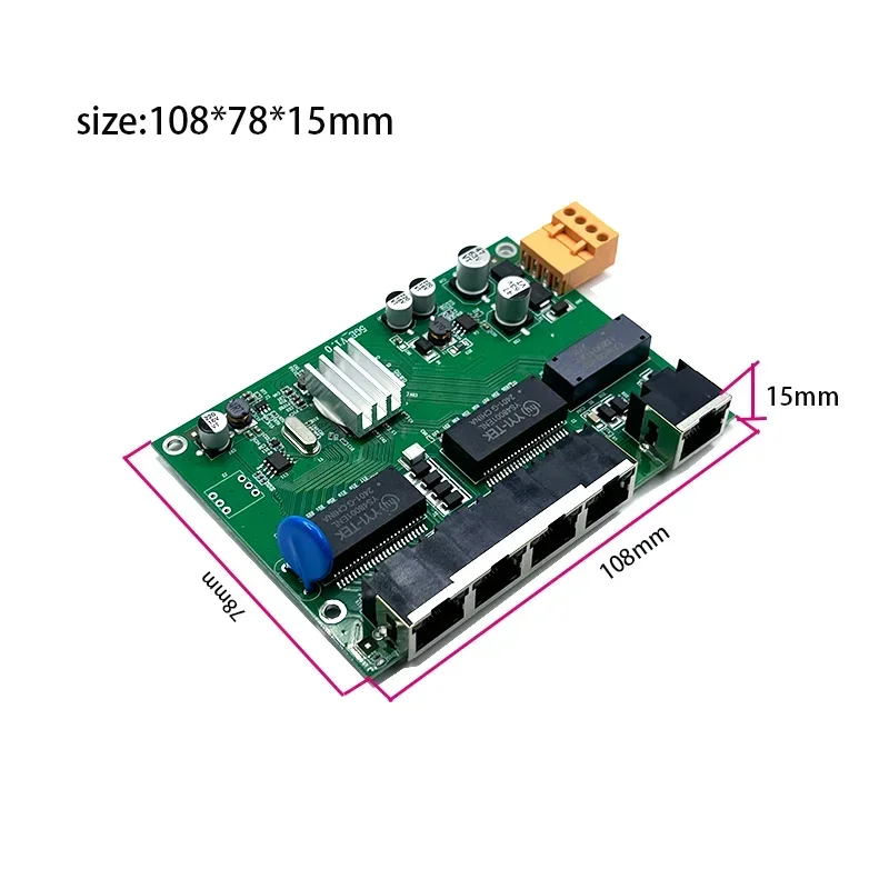 5ports10/100/1000M 9V-54V ethernet network indutrial switches module