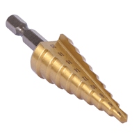 A50U 6 Pcs HSS Titanium Step Drill Bit Set & 2 Pcs Automatic Center Punch