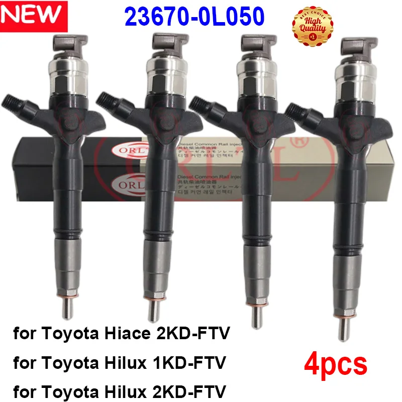 

4PCS 23670-0L050 New Diesel Fuel Injector Nozzle 236700L050 For Toyota Hilux 1KD/2KD/D4D 23670 0L050