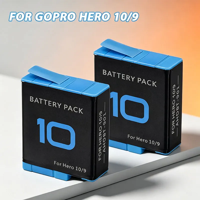 For GoPro Hero 10 9 Full Decode Batteries Sport Camera Battery Go Pro HERO9 Hero10 Accessories +Type-C 3-Slot USB Charger Box