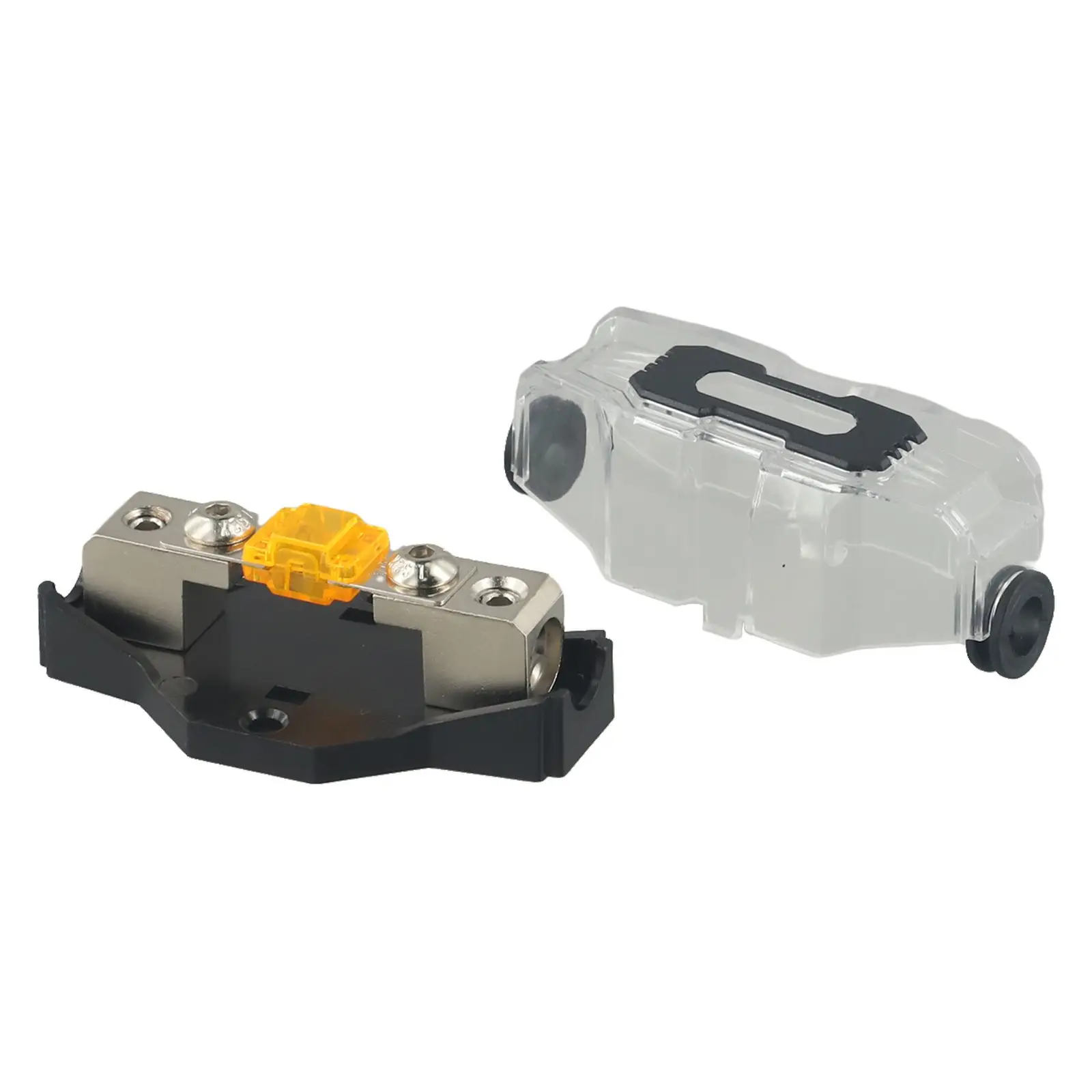 1 4Way Fused Distribution Block with 3X60A 3X80A 3X100A Fuses Brass Machined Construction and Polycarbonate Insulated Base