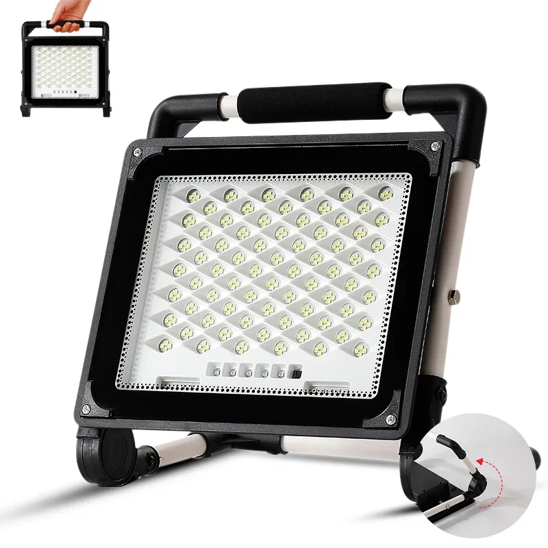 100W Flood Light LED Reflector Outdoor Floodlight COB Spotlight Searchlight Garden Lamp with 18650 Battery & Charger